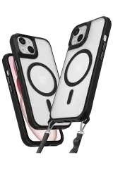 Newface İphone 14 Kılıf Enka Magsafe Silikon Kılıf - Siyah