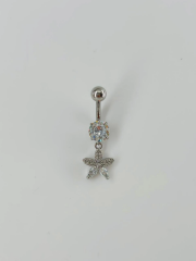 Çiçek Detaylı Göbek Piercing