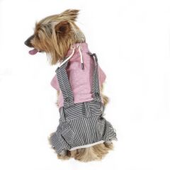 Pink Tricot Romper Köpek Tulumu Kıyafeti Large