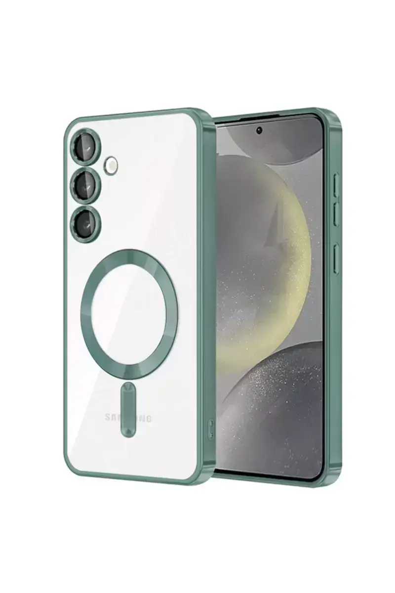 Newface Samsung Galaxy S24 Kılıf Kross Magneticsafe Kapak - Koyu Yeşil