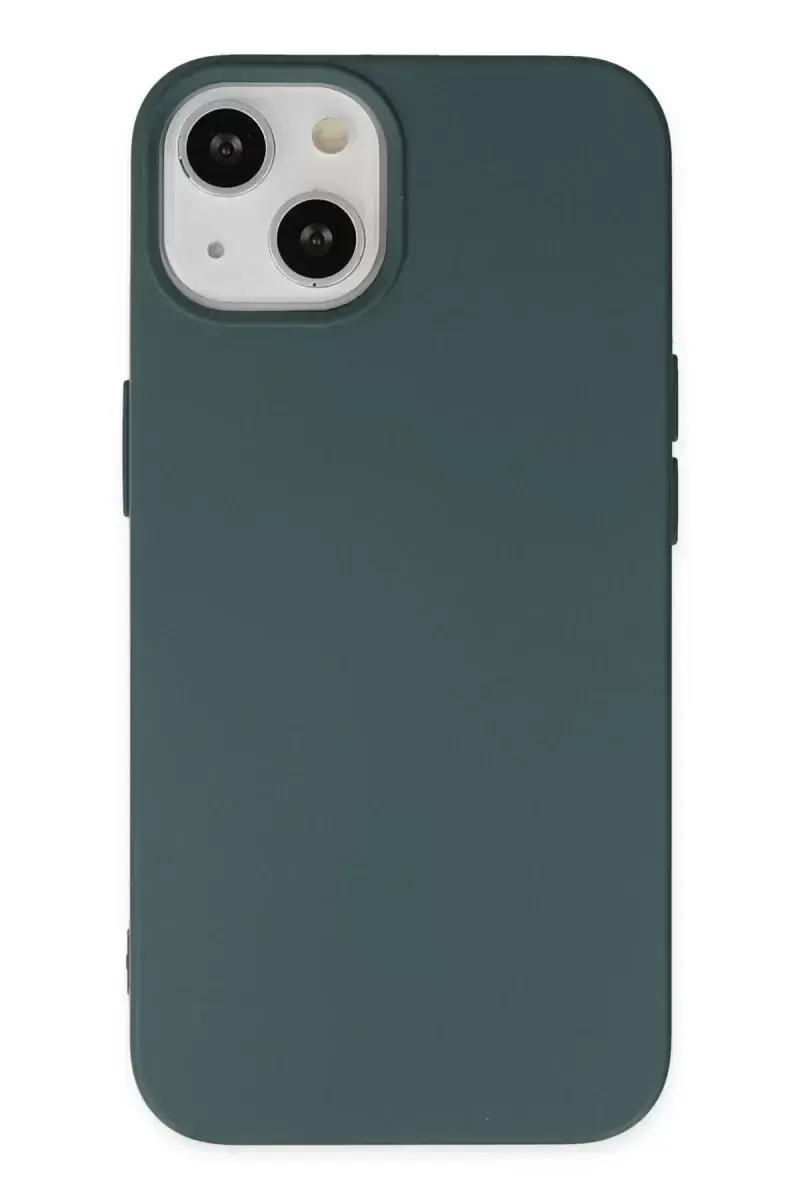Newface Apple İphone 14 Kılıf Nano İçi Kadife Silikon - Koyu Yeşil