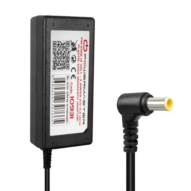 Powermaster Pm-10931 14 Volt - 3 Amper 6.5*4.4 Mm Uçlu Plastik Kasa Masaüstü Adaptör (samsung Monitör)