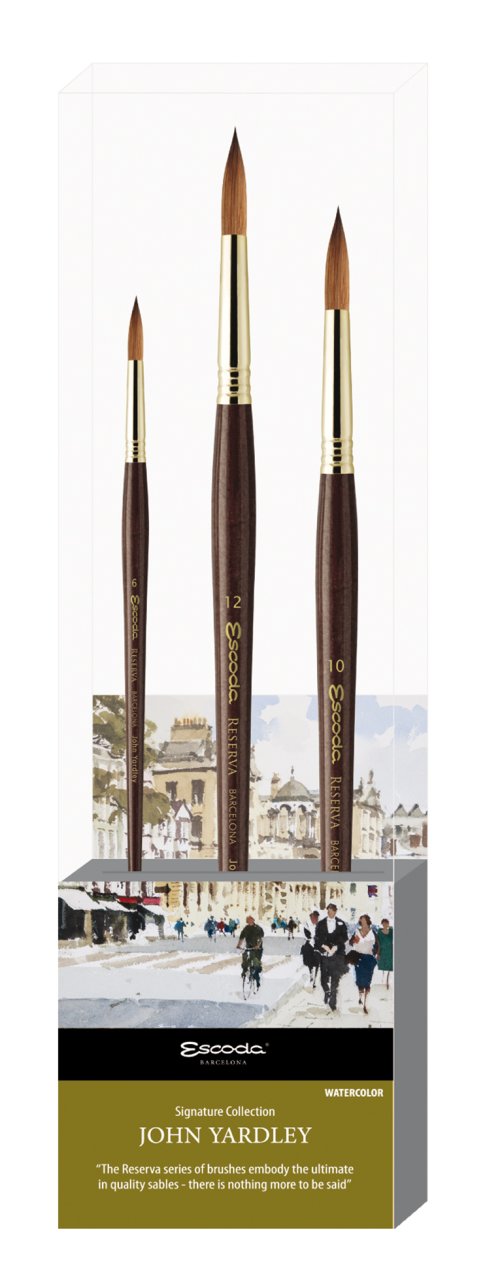 Reserva 1212 John Yardley 3'lü Kolinsky Samur Suluboya Fırça Seti N:8608-1