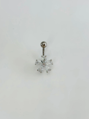 Çiçek Detaylı Göbek Piercing