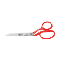 Rıza 3257-8 Tekstil / Yatık Konfeksiyon Makası No: 8 İnç / 20,32cm - Nikel Kaplama, Kırmızı Saplı, Mikro Tırtıllı