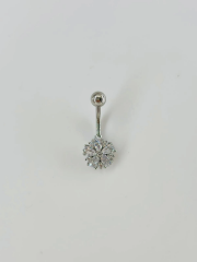 Çiçek Detaylı Göbek Piercing