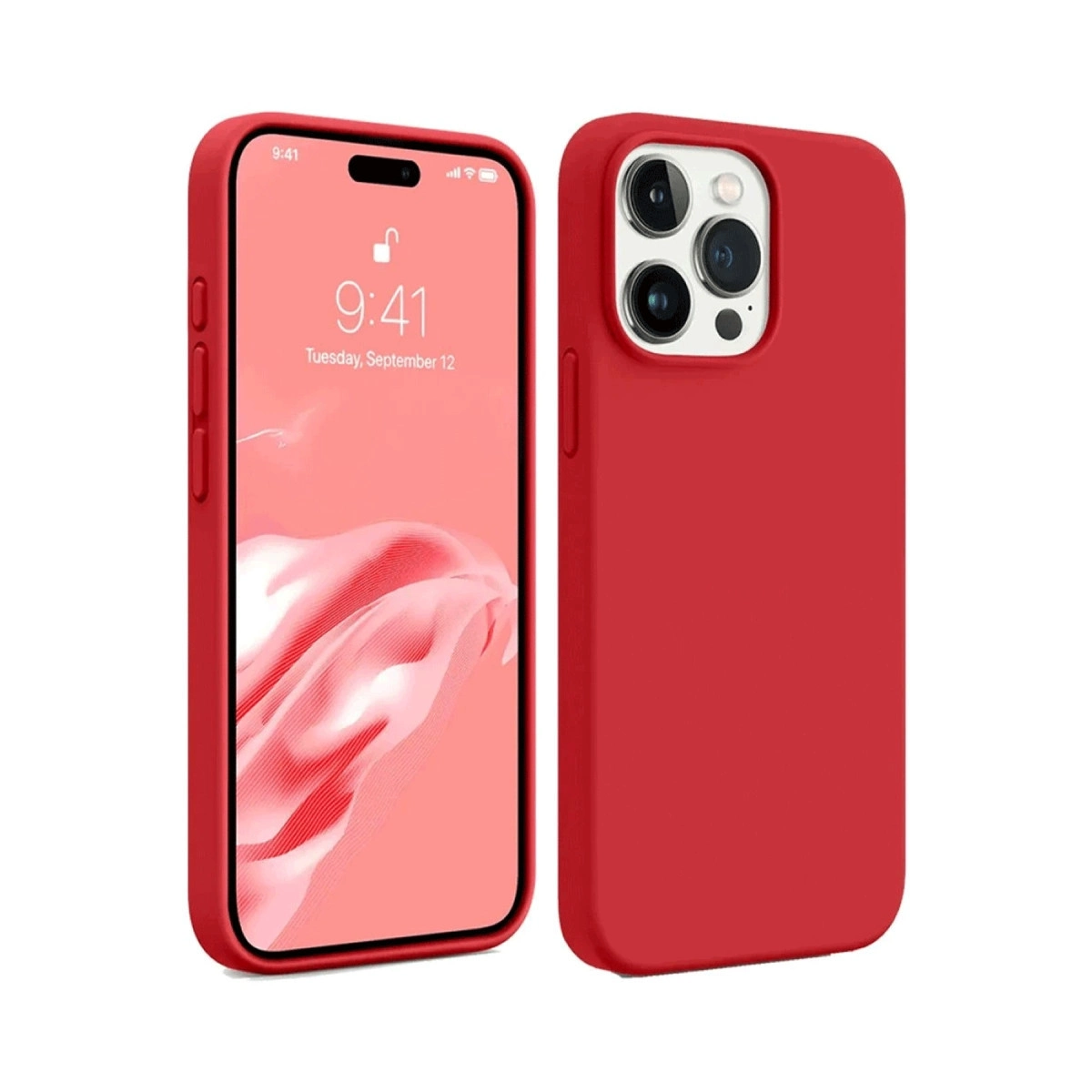 İphone 15 Pro Kılıf First Silikon - Kırmızı