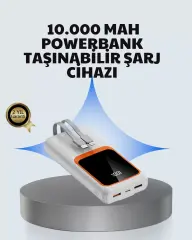 Kompakt 10000 Mah Powerbank – Dijital Göstergeli, Type-c Ve Lightning Uyumlu