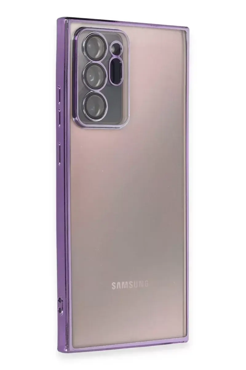 Newface Samsung Galaxy Note 20 Ultra Kılıf Razer Lensli Silikon - Mor
