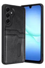 Newface Samsung Galaxy A57 5g Sara Kartvizitli Deri Kılıf - Siyah