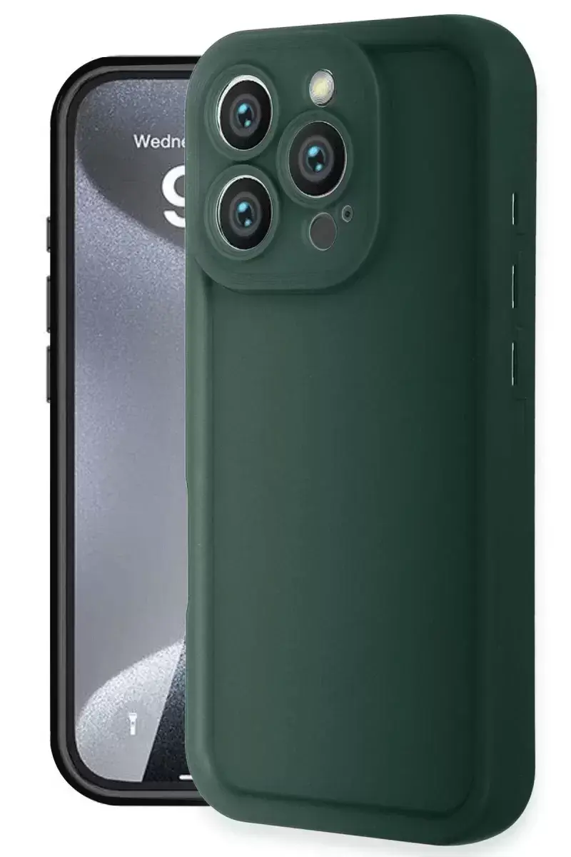 Newface İphone 16 Pro Kılıf Viera Silikon - Koyu Yeşil