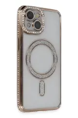 Newface Apple İphone 13 Kılıf Joke Simli Magneticsafe Kılıf - Gold