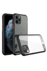 Newface İphone 11 Pro Kılıf Miami Şeffaf Silikon - Siyah