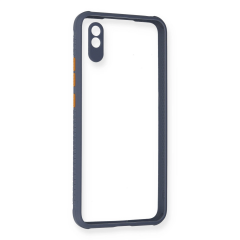 Xiaomi Redmi 9a Kılıf Miami Şeffaf Silikon - Gri
