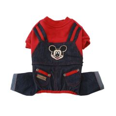 Mikie Denim Romper Köpek Tulumu Kıyafeti Large