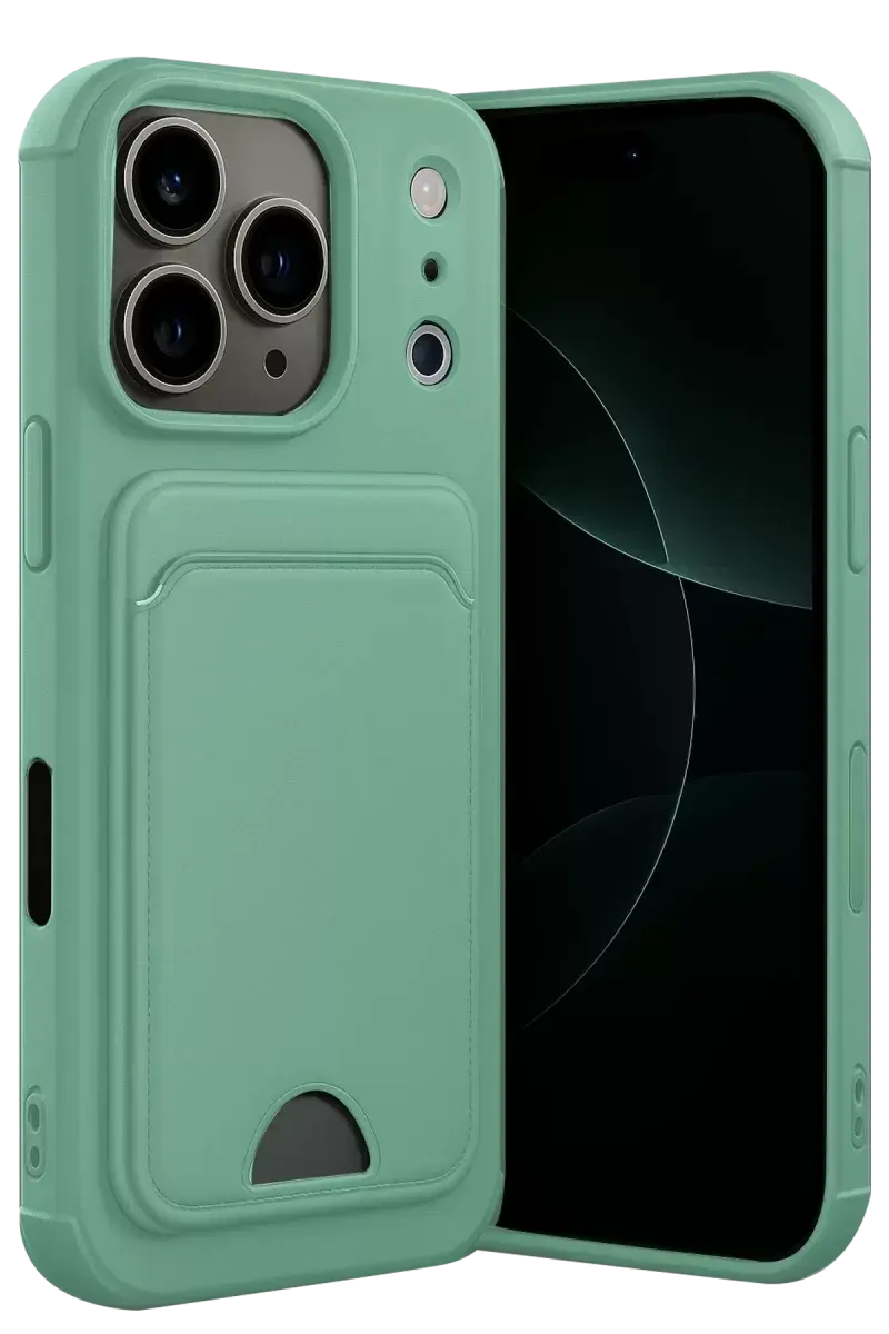 Newface Apple İphone 17 Pro Kelvin Kartvizitli Silikon - Açık Yeşil