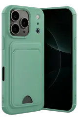 Newface Apple İphone 17 Pro Kelvin Kartvizitli Silikon - Açık Yeşil