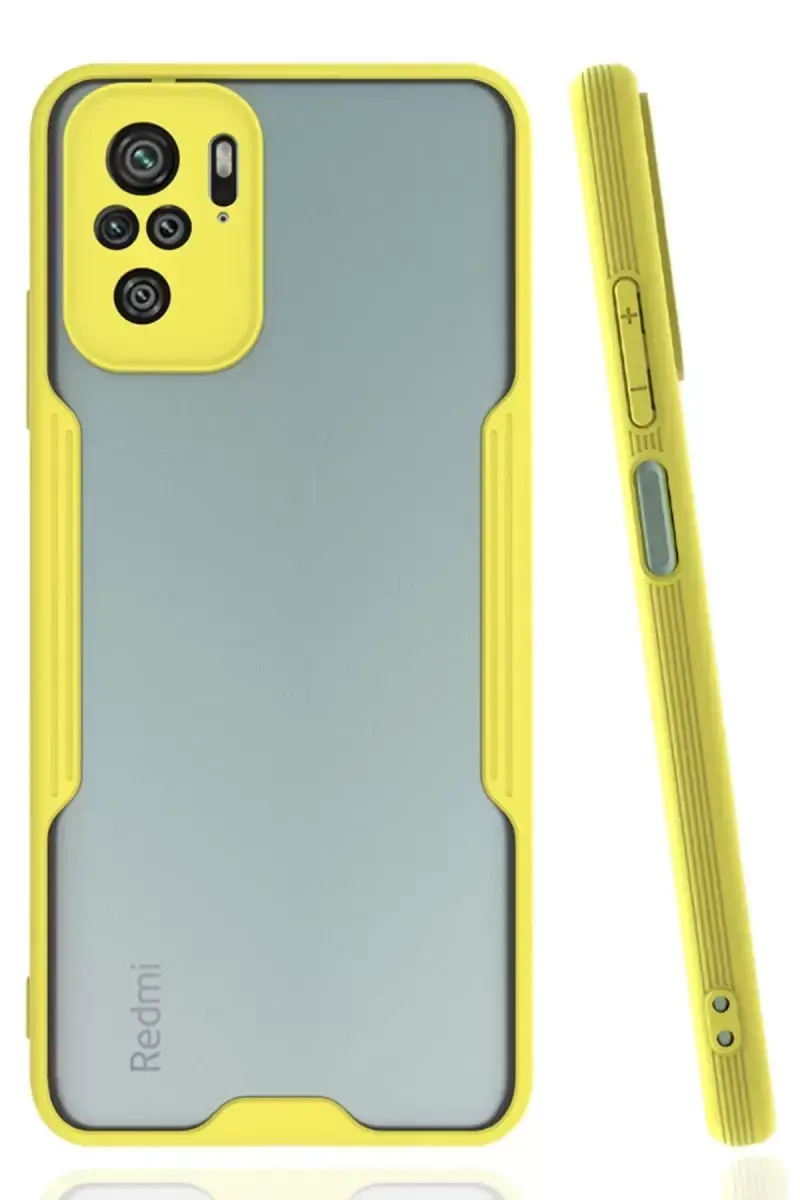 Newface Xiaomi Redmi Note 10 Kılıf Platin Silikon - Sarı