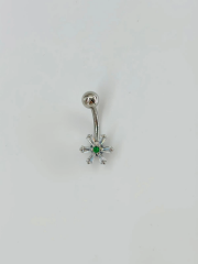 Çiçek Detaylı Göbek Piercing