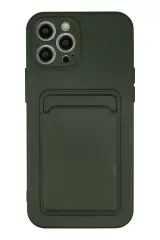 Newface İphone 12 Pro Max Kılıf Kelvin Kartvizitli Silikon - Koyu Yeşil