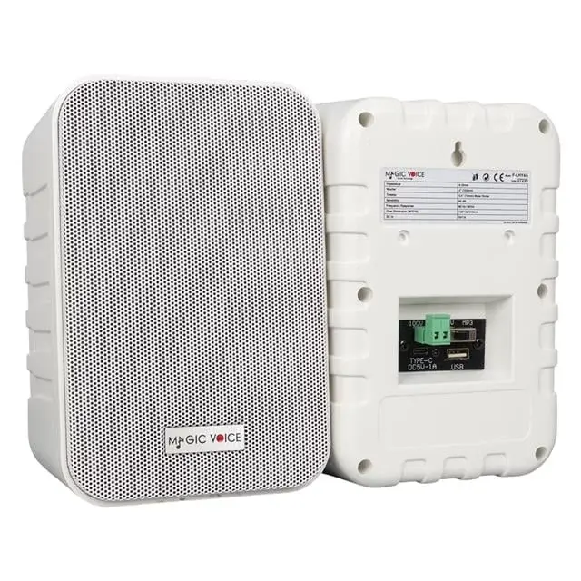 Magicvoice F-lhy4a 4'' (10 Cm) Hat Trafolu Duvar Tipi Sütun Hoparlör (10w Rms / 150w Peak - Mp3 Usb Uyumlu) Çiftli Takım Set - Beyaz