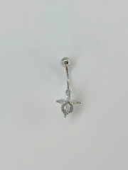Çiçek Detaylı Göbek Piercing