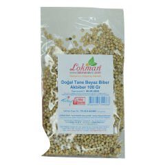 Doğal Tane Akbiber Beyaz Biber Beyaz Karabiber 100 Gr Paket