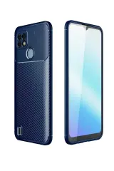 Newface Realme C21 Kılıf Auto Focus Karbon Kapak - Lacivert