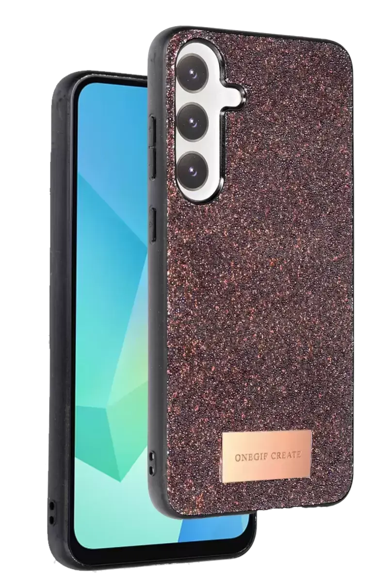 Onegif Samsung Galaxy A36 Bright Simli Kapak - Derin Mor