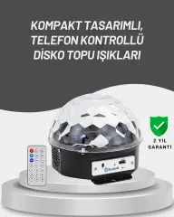 Uzaktan Kumandalı Rgb Led Disko Topu Bluetooth Hoparlörlü