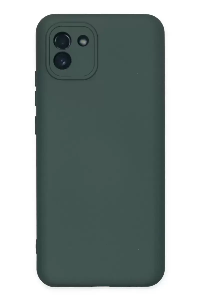 Newface Samsung Galaxy A03 Kılıf Nano İçi Kadife Silikon - Koyu Yeşil