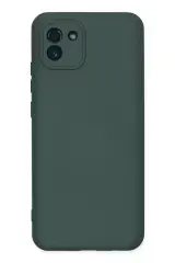 Newface Samsung Galaxy A03 Kılıf Nano İçi Kadife Silikon - Koyu Yeşil