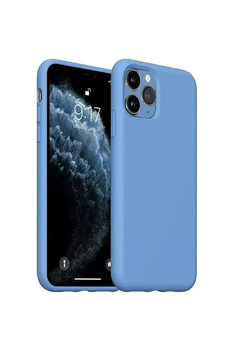 Newface Apple İphone 11 Pro Max Kılıf Nano İçi Kadife Silikon - Mavi