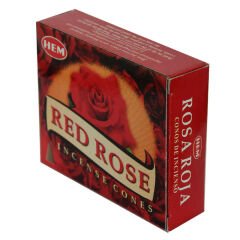 Kırmızı Gül Kokulu 10 Konik Tütsü - Red Rose