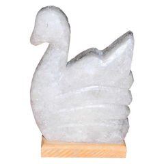 Kuğu Şekilli Doğal Kaya Tuzu Lambası Çankırı Kablolu Ampullü Beyaz 2-3 Kg