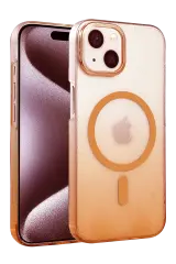 Newface Apple İphone 14 Glossy Magsafe Kapak - Turuncu