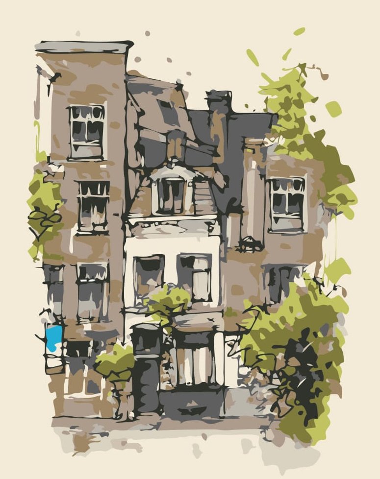 40x50cm Sayılarla Boyama Tuval - Ev