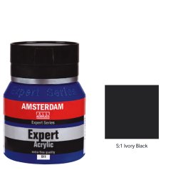 Talens Amsterdam Expert Serisi Akrilik Boya 400ml - S:1 Ivory Black