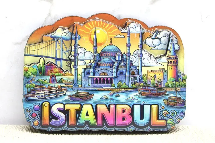 Ahşap İstanbul Temalı Magnet - Model 8