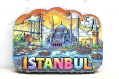 Ahşap İstanbul Temalı Magnet - Model 8
