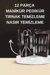 Elektrikli Manikür Pedikür Seti İkili Set 12 Parça Tırnak Bakımı Törpü Protez Çıkarma