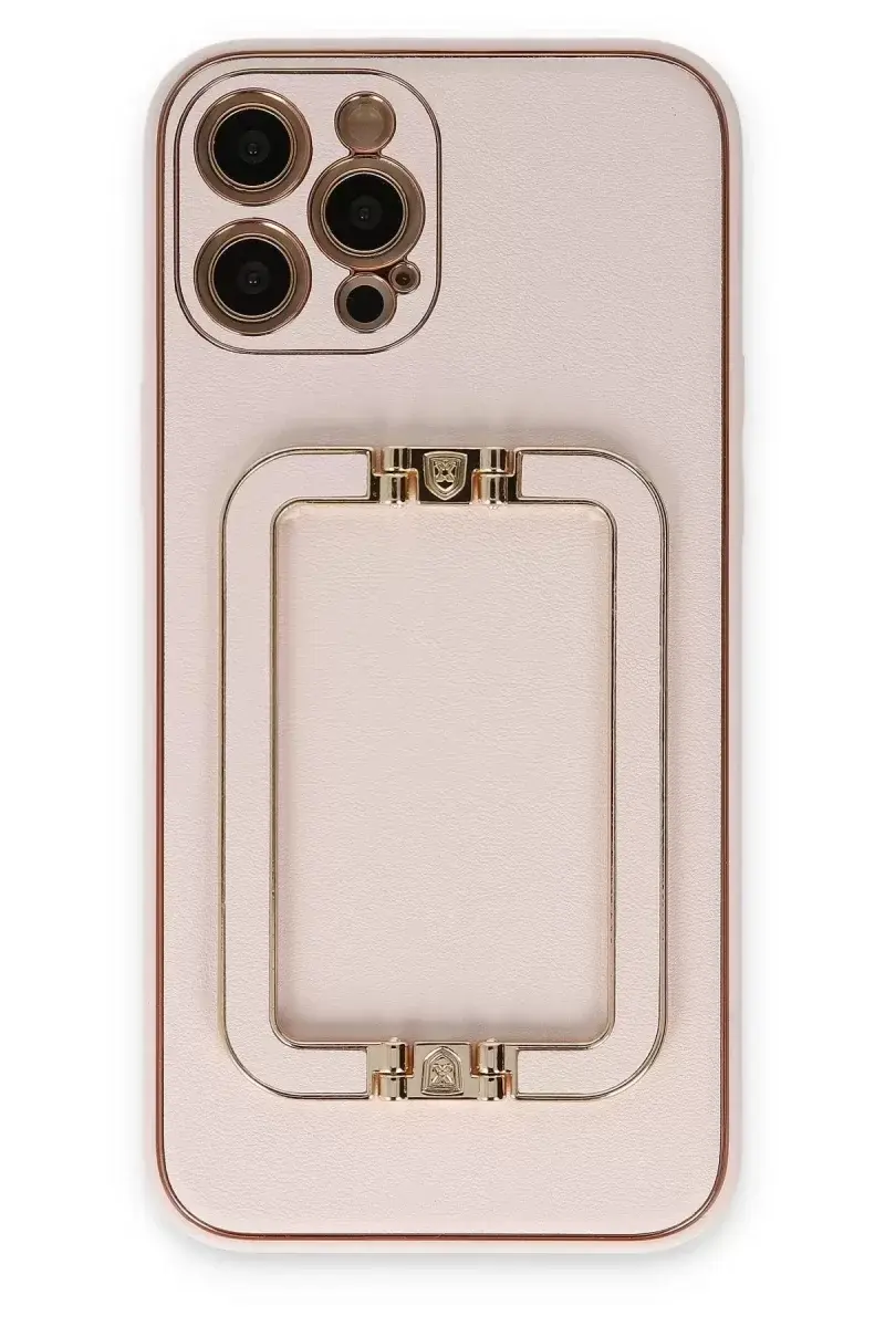 Newface İphone 12 Pro Kılıf Coco Elit Kapak - Pudra