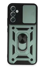 Newface Samsung Galaxy A34 5g Kılıf Pars Lens Yüzüklü Silikon - Yeşil
