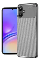 Newface Samsung Galaxy A06 Kılıf Auto Focus Karbon Kapak - Gri