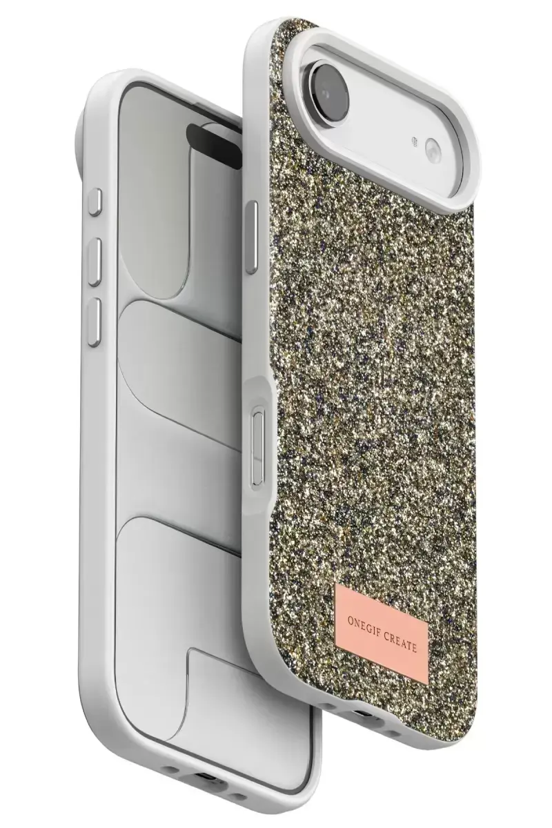 Onegif Apple İphone 17 Air Bright Simli Kapak - Çöl Titanyum