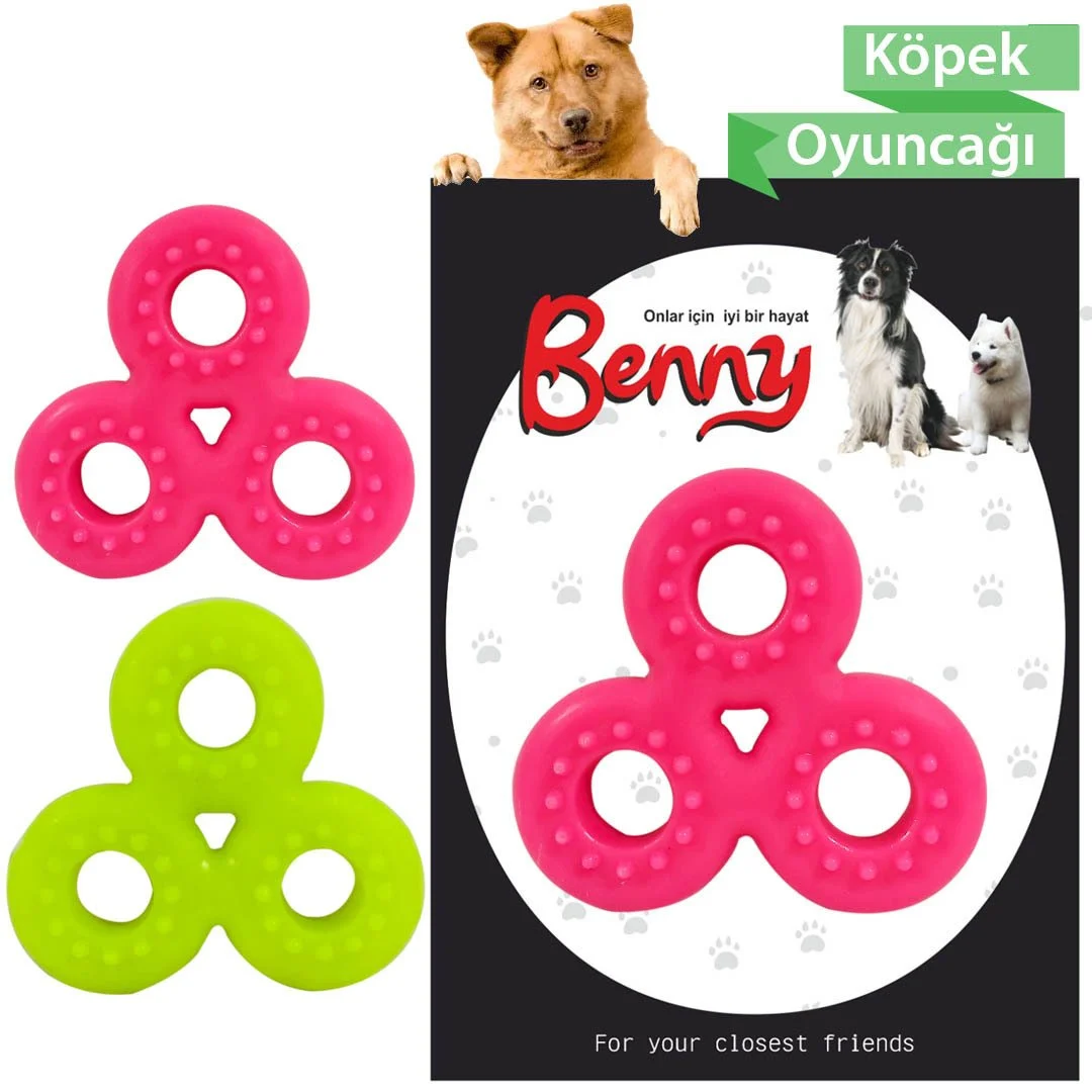 Benny Köpek Oyuncağı Üçlü Halka 9 x 9 cm Çeşitli Renklerde