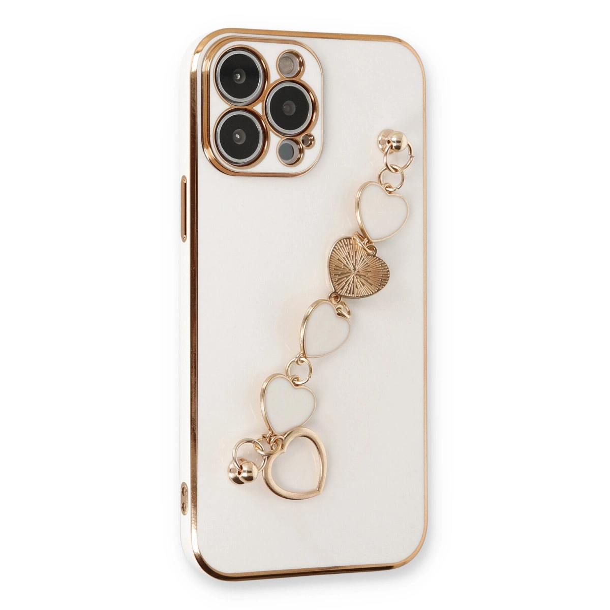 İphone 13 Pro Max Kılıf Esila Silikon - Beyaz