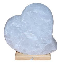 Kalp Şekilli Doğal Kaya Tuzu Lambası Çankırı Kablolu Ampullü Beyaz 3-4 Kg