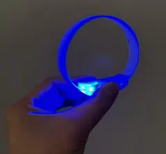 3 Modlu Pilli Led Işıklı Esnek Parti Bilekliği Mavi