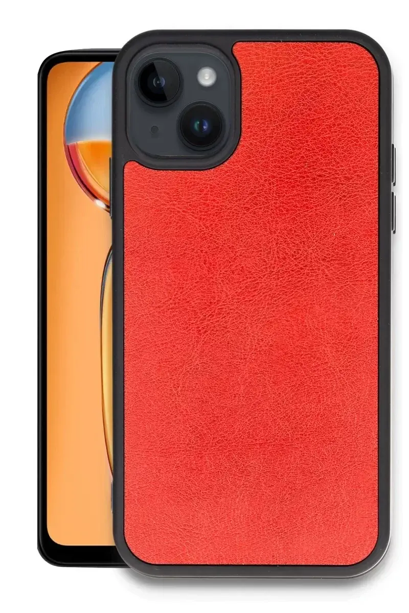 Newface İphone 14 Kılıf Aras Deri Kapak - Kırmızı